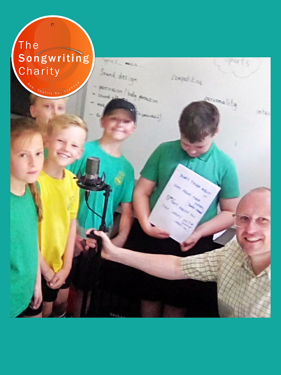 Confident children take part in a songwriting workshop