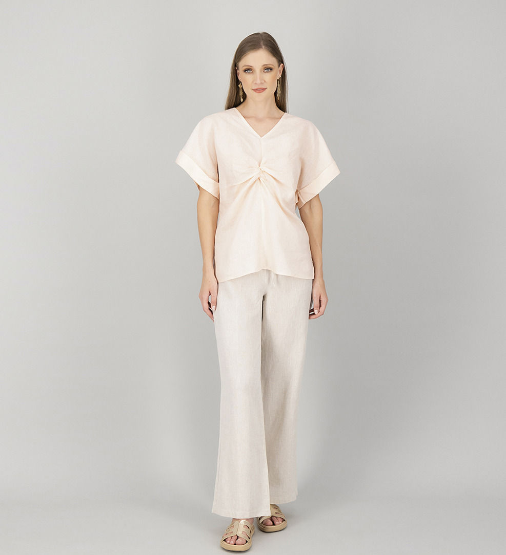 BLUSA PINZA KEY WEST P ROSA 100% LINO