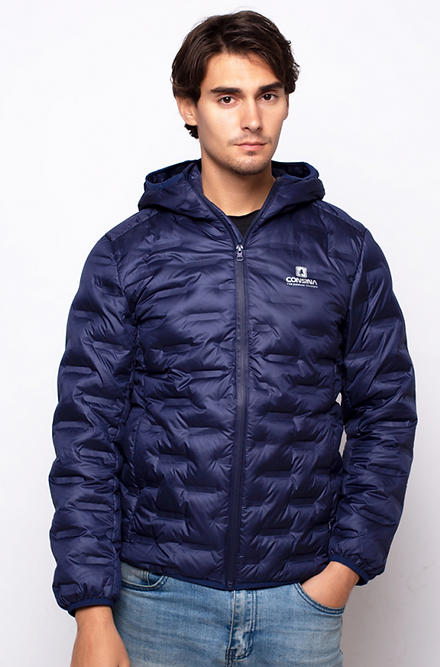 MENS WELDED MATTE DOWN JACKET WITH HOOD
