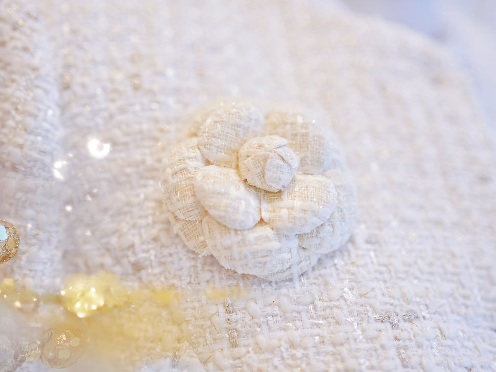 Thumbnail: The Creamy White Tweed Camellia Brooch