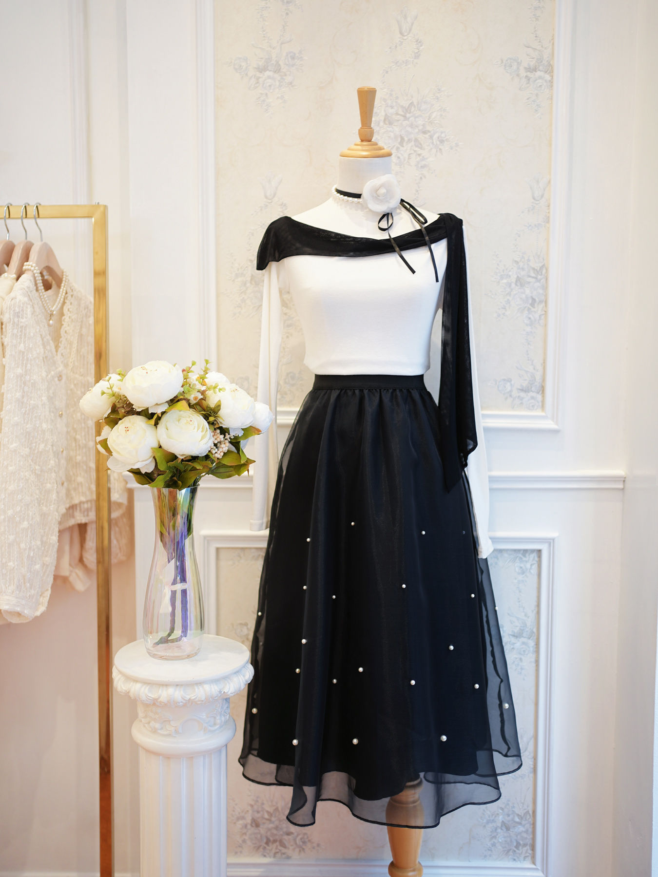 My Love, Pearl Tulle Skirt (Black)