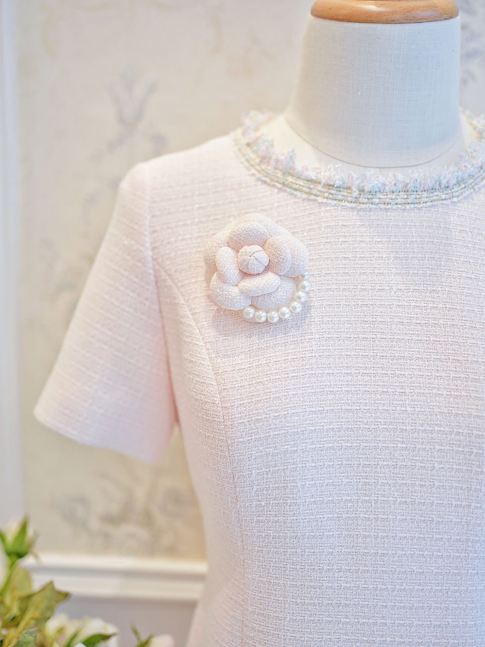 Thumbnail: The Pastel Trimmed Tweed Dress
