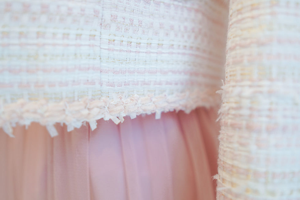 Thumbnail: The Pastel Pink V Neck Tweed Jacket