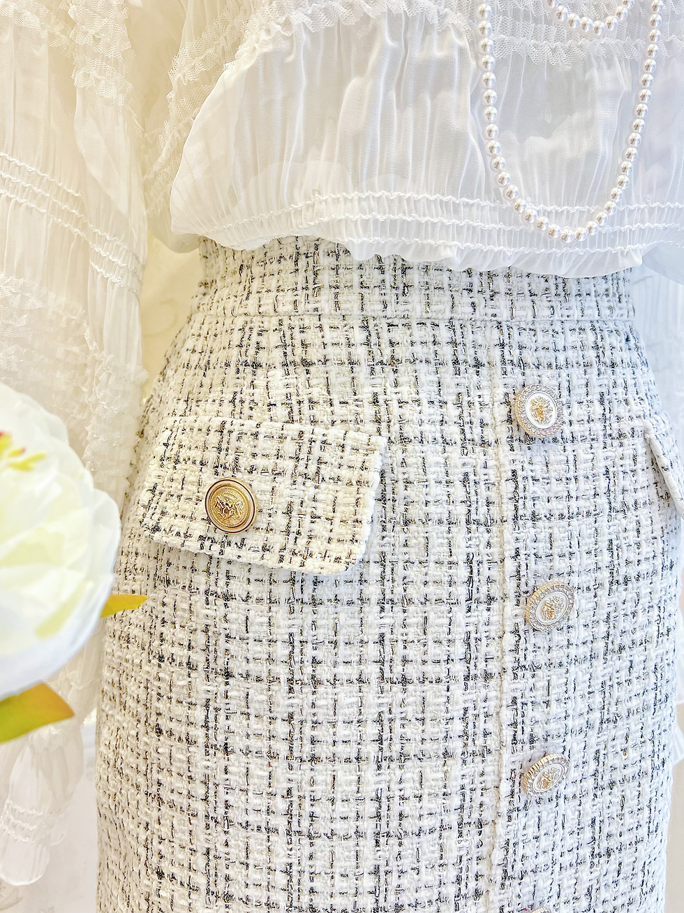 Thumbnail: The Classic Black and White Tweed Skirt