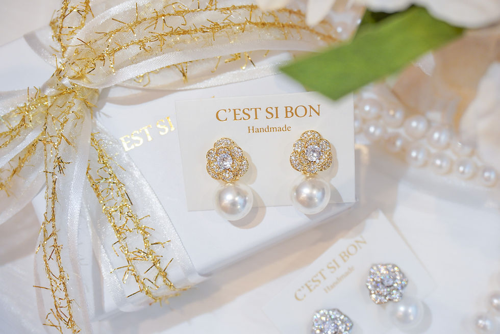 Thumbnail: The Camelia and Pearl Earrings