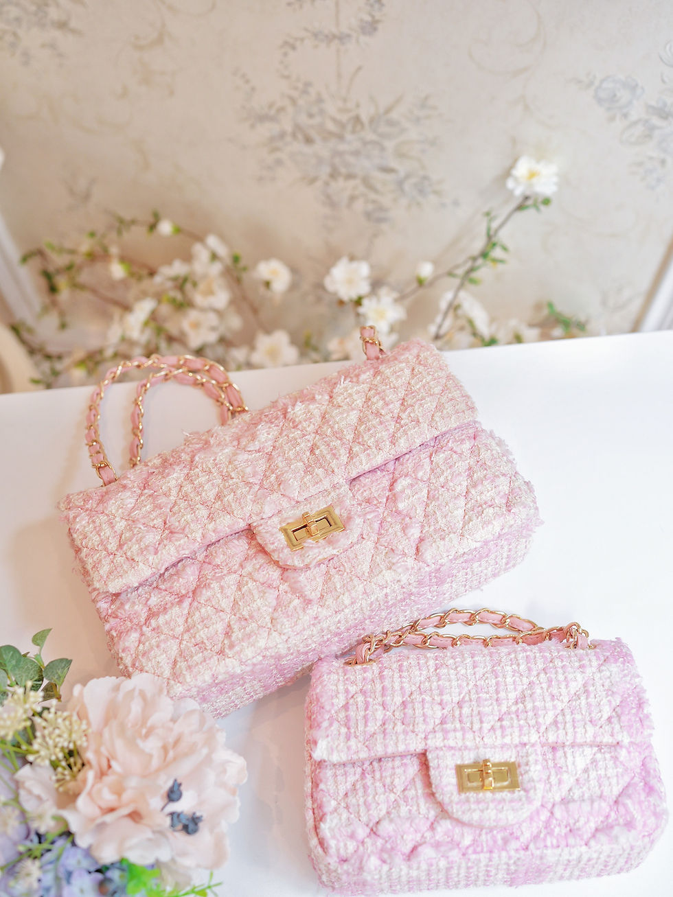 Thumbnail: The Pastel Pink Tweed Bag