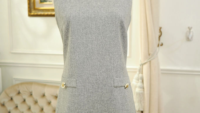 灰色圓領連身裙