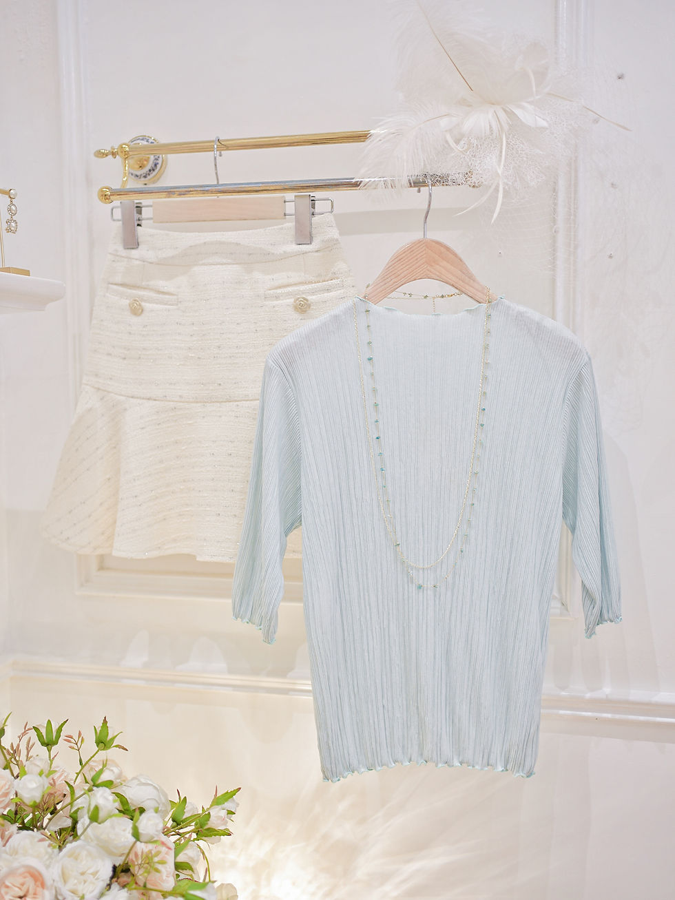 Thumbnail: The Cannoli Cream Mermaid Tweed Skirt
