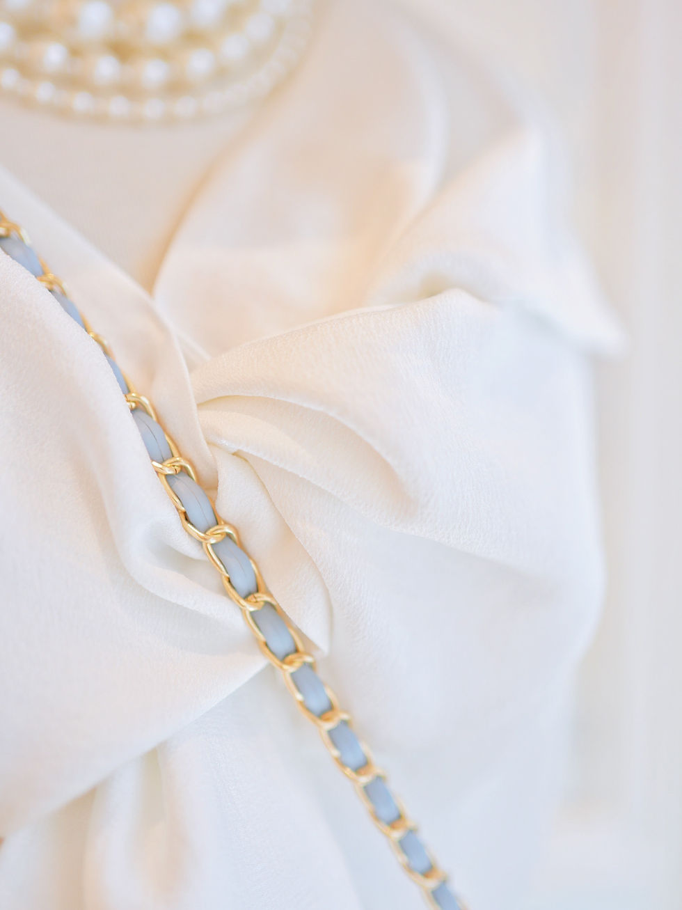 Thumbnail: The White Ribbon Bow Silky Blouse