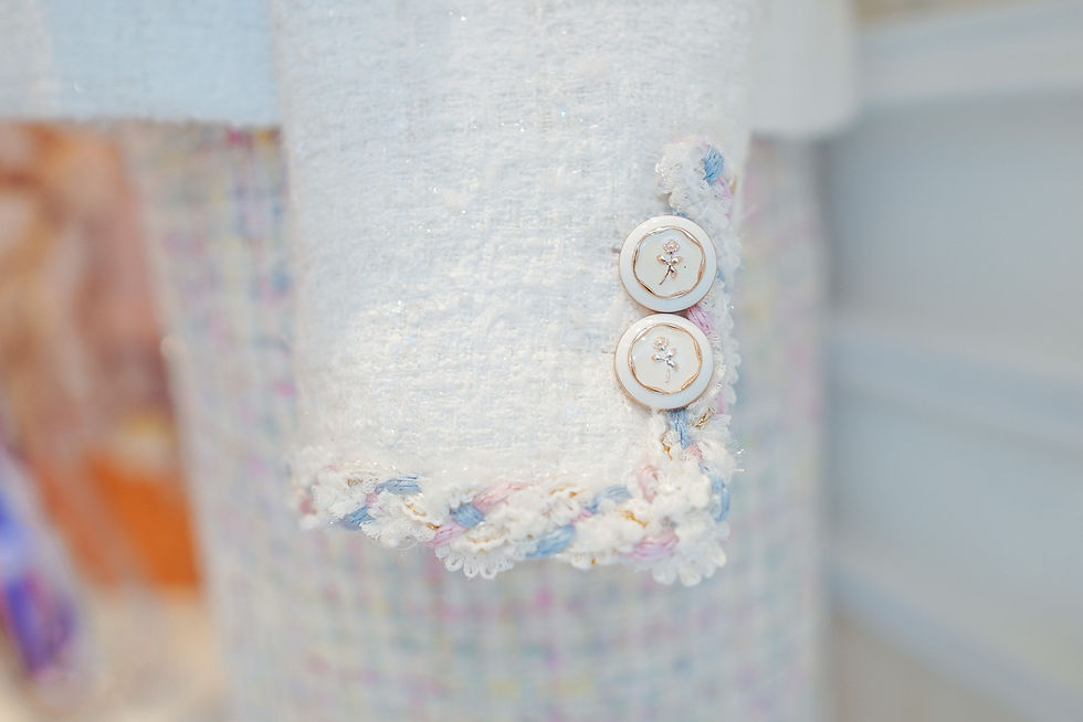 Thumbnail: The Pastel Trimmed White Tweed Jacket