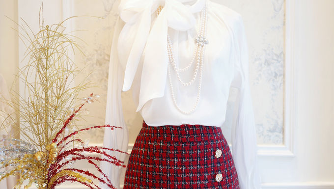 The Red Destiny Tweed Skirt