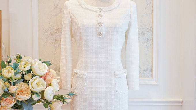 The Snowy Tweed Dress