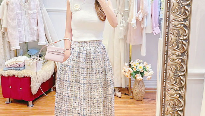 The Pastel, Tweed Full Skirt