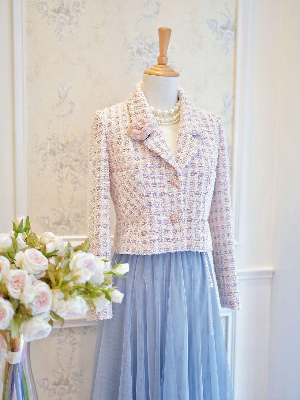 Thumbnail: The Lilac Pink Checkered Tweed Jacket