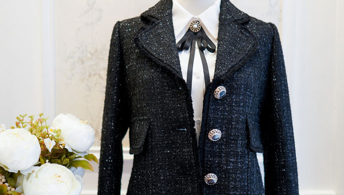 The Charming Black Tweed Blazer
