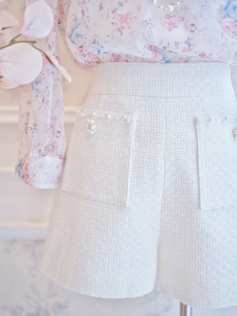 Thumbnail: The White Trim Tweed Shorts