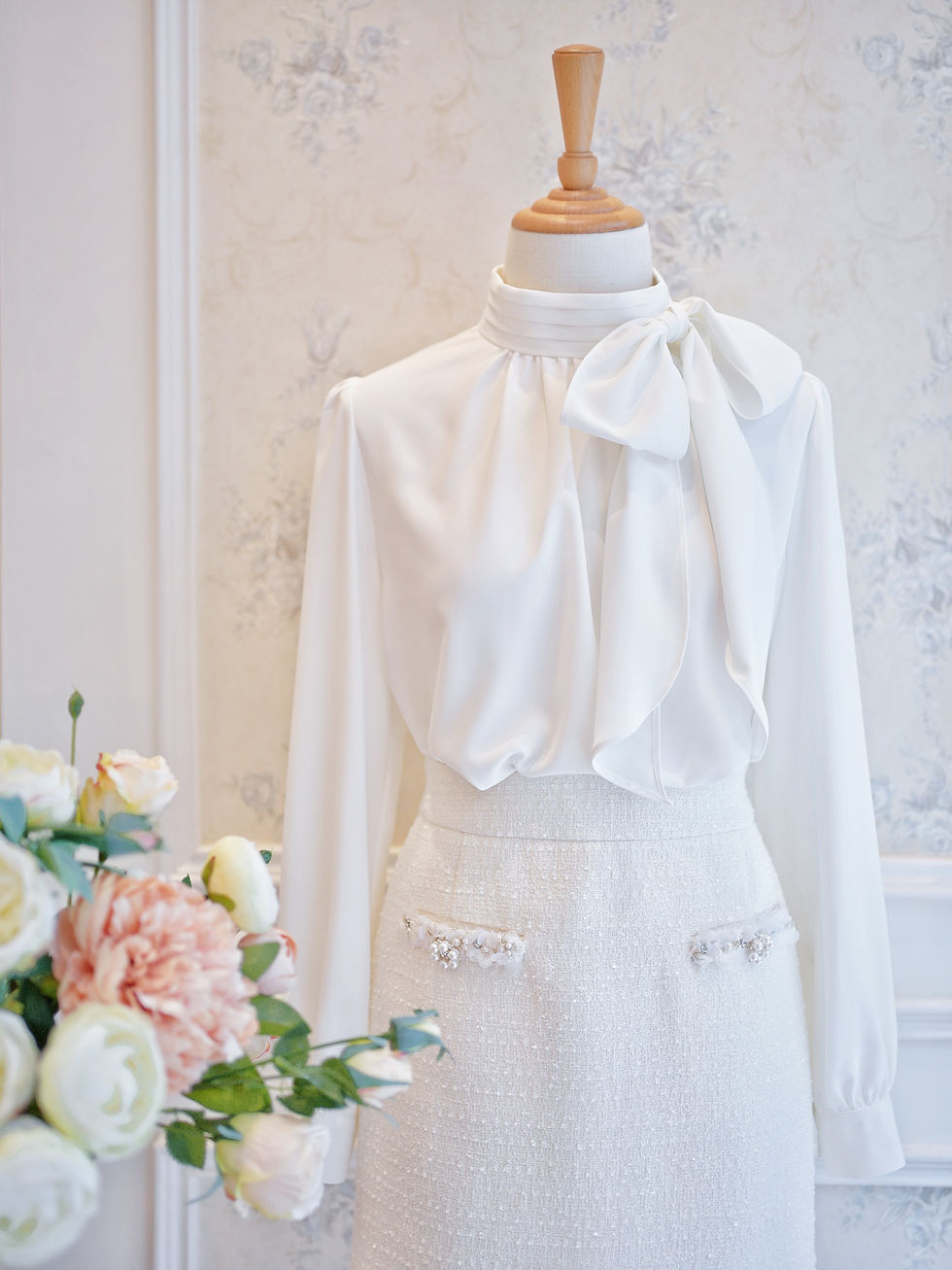 Thumbnail: The Ribbon Tie White Blouse