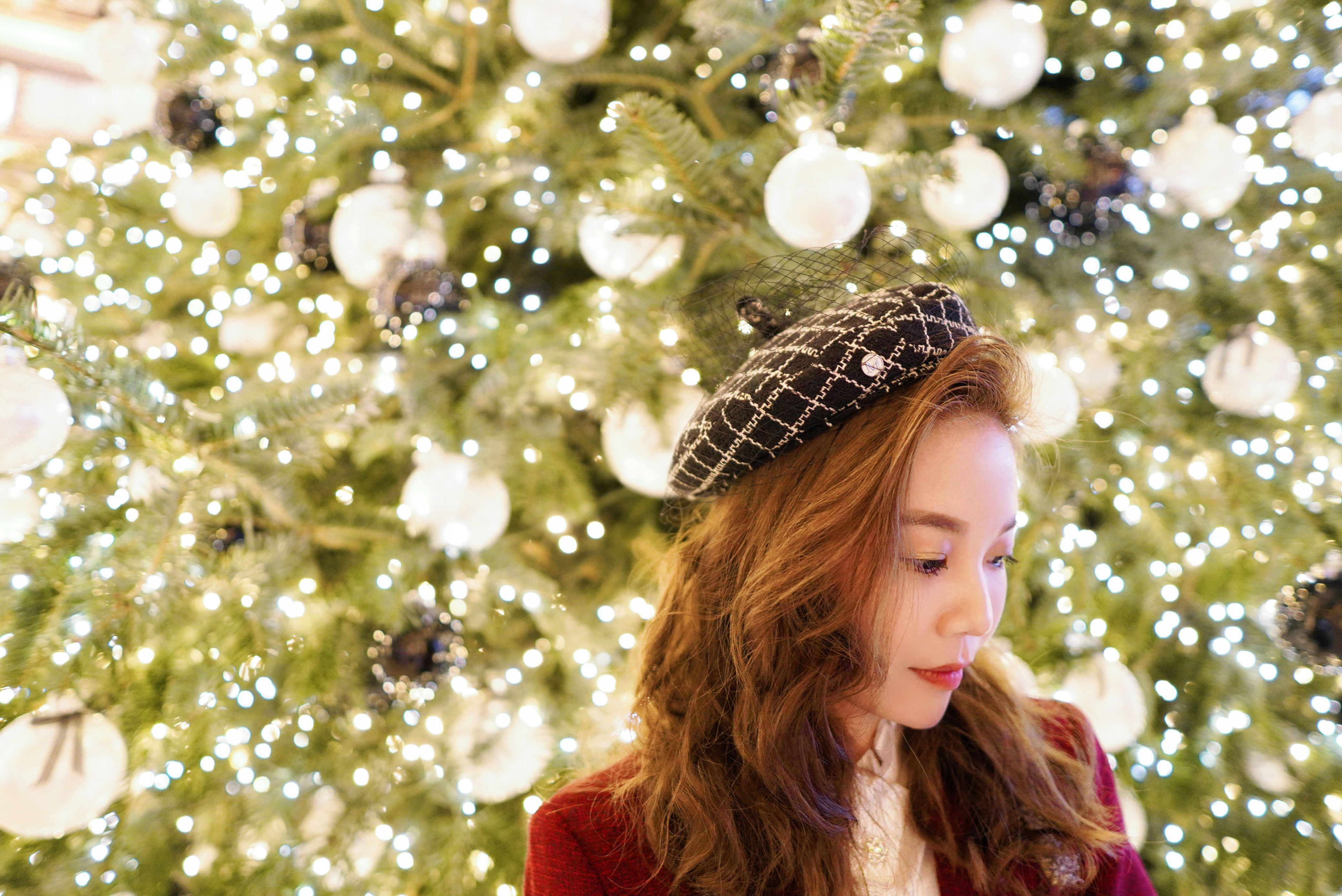 The Grid Tweed Beret