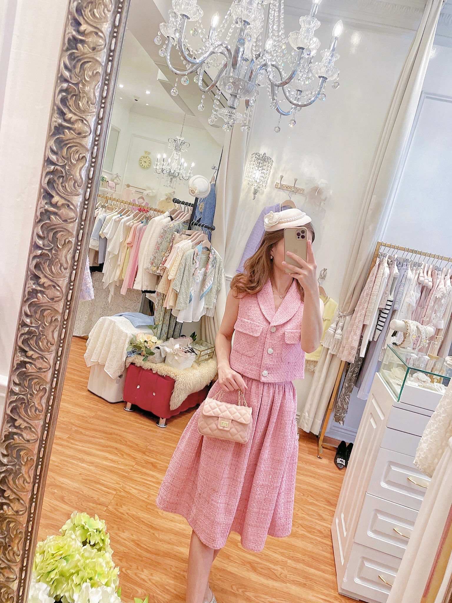 The Cherry Tweed Full Skirt