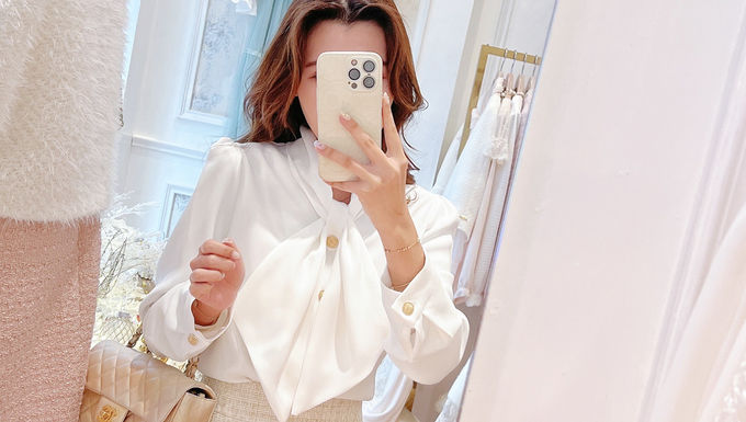 The White Ribbon Tie Chiffon Blouse
