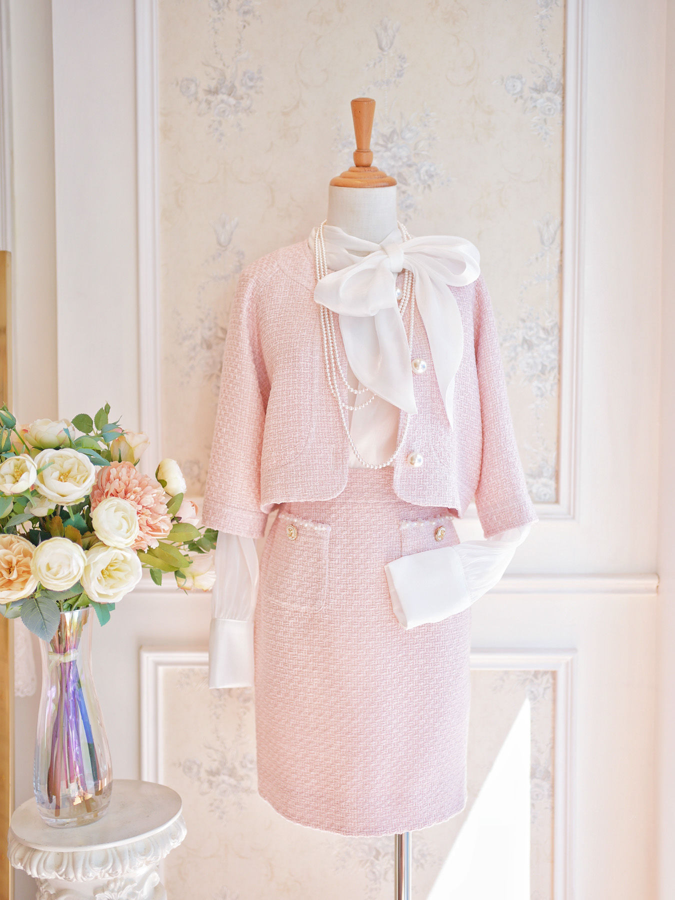 The Baby Pink Tweed Cape Jacket