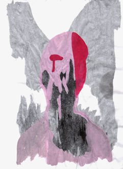 Adrianna Konopka, Bez tytułu, 2021, tusz, gwasz na papierze, 32 x 23 cm