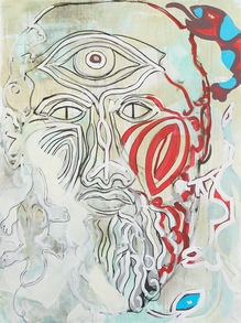 OBA, "Moja, twoja, samotność Platona", 2019 r.
akryl na płótnie, 160 x 120 cm