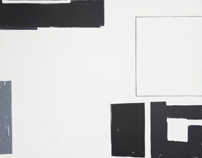 "Dekonstrukcja czarnego kwadratu", 2003 r.
olej na płótnie, 141 x 180 cm