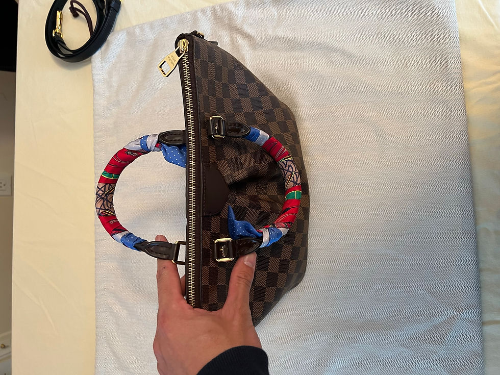 Thumbnail: Louis Vuitton Damier Small Tote with Zipper Crossbody