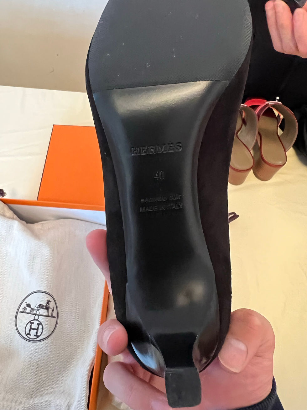 Thumbnail: Hermes Suede Heels Size 40