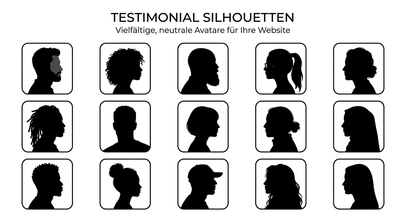 Firefly_Gemini Flash_Ich benötige verschiedene Silhouetten für die Bilder von Testimonials