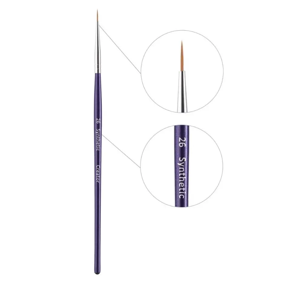 Пензлик Synthetic #26 CREATOR для брів тонкий, синя ручка