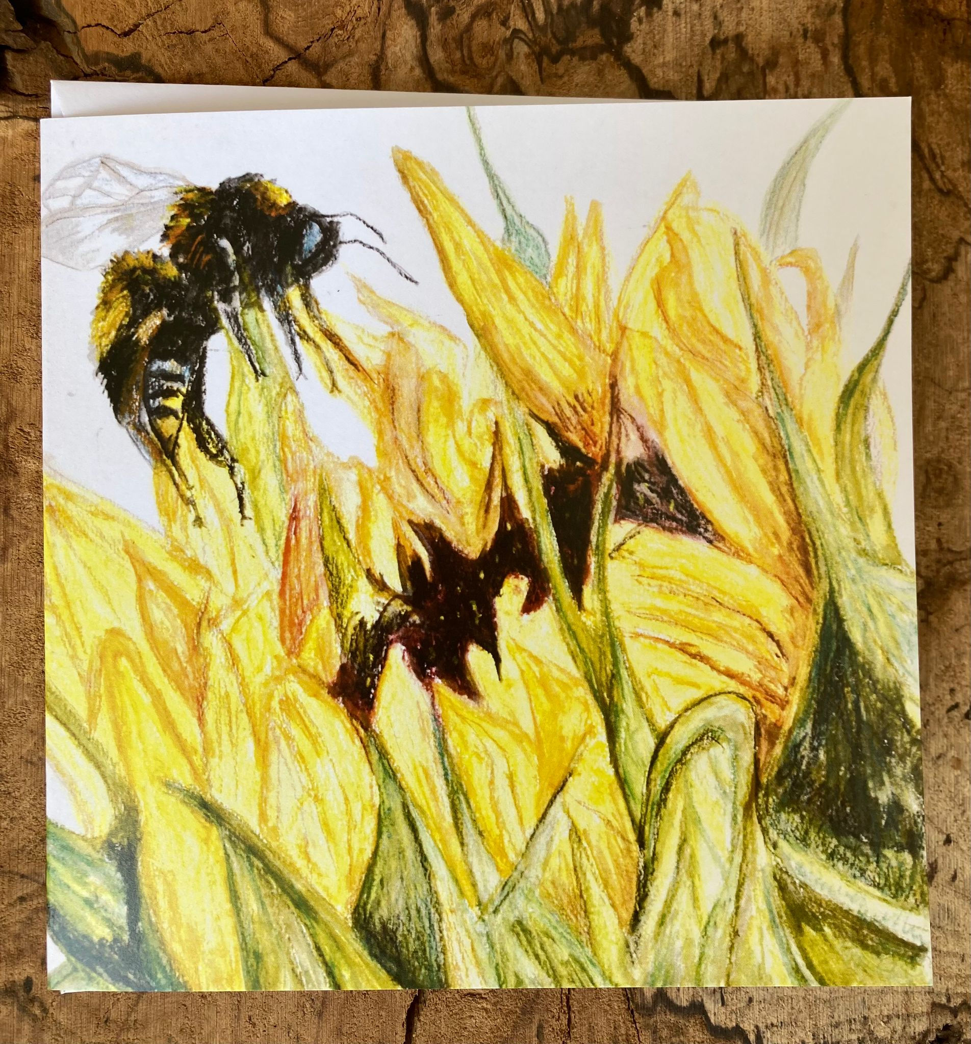 Greeting Card with Wasp and flower Design