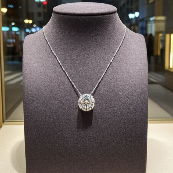 Миниатюра: Collana con ciondolo - 18 carati Oro bianco - 2.00 ct. tw. Diamante (Coltivato i
