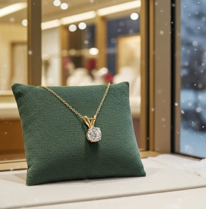 Miniatura: Collana con ciondolo - 18 carati Oro giallo - 0.60ct. tw. Diamante (Coltivato in