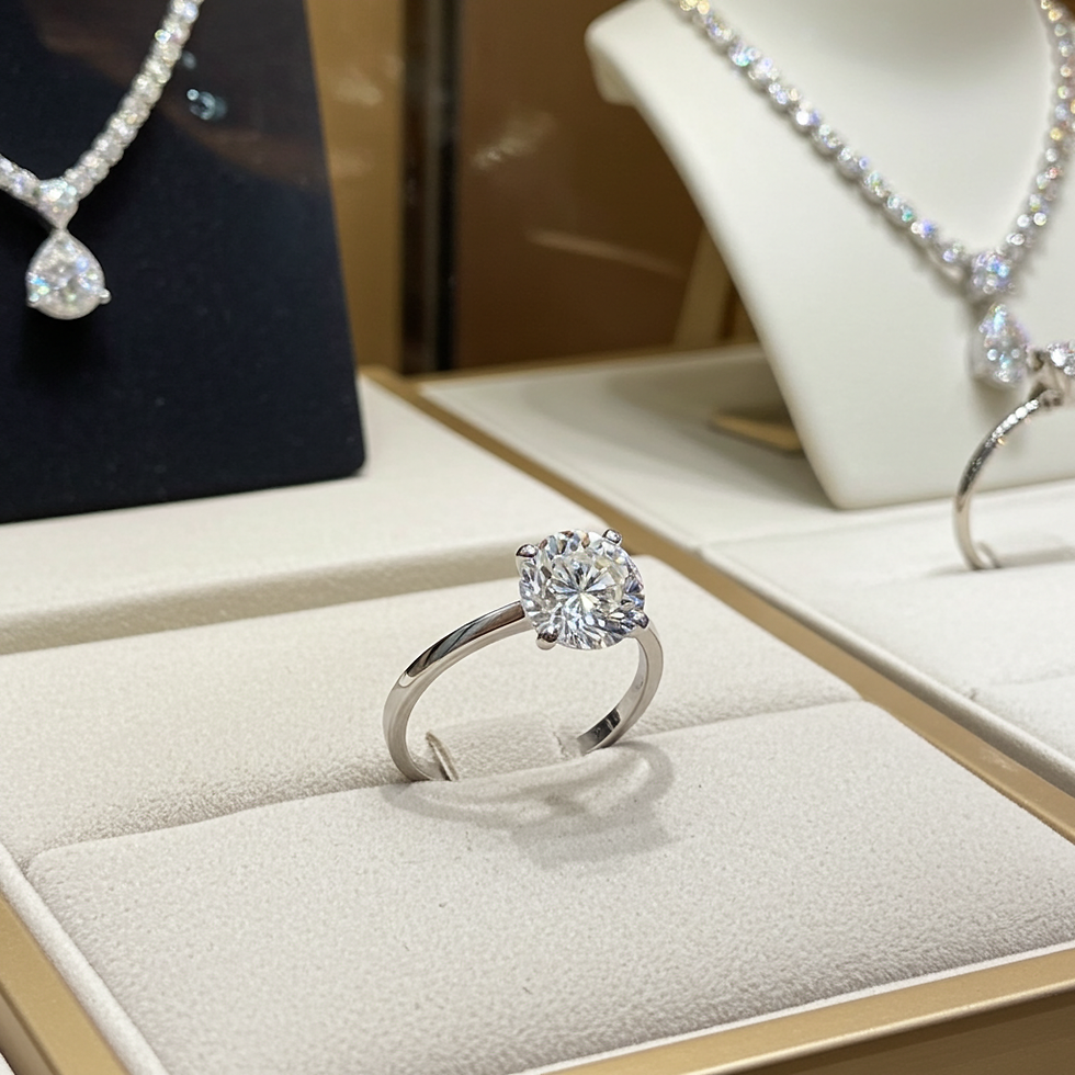 الصورة المصغرة: Anello di fidanzamento - 18 carati Oro bianco - 0.59ct Diamante naturale