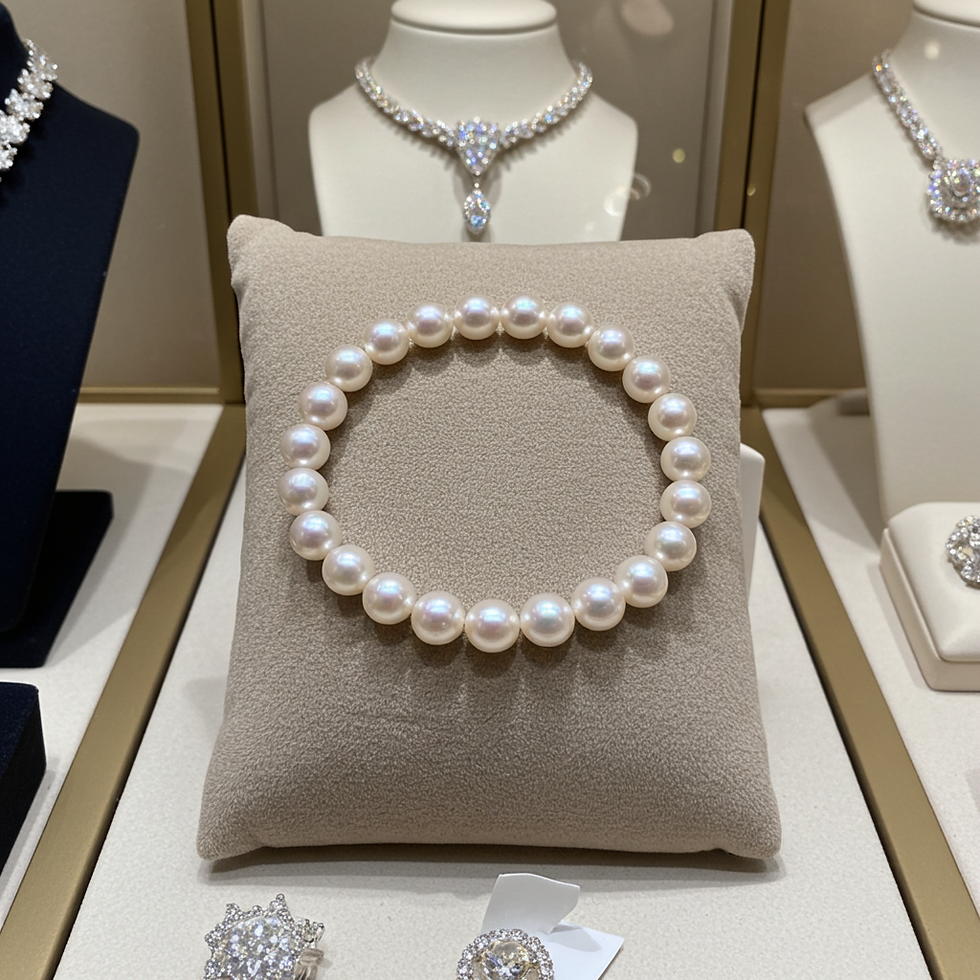 الصورة المصغرة: bracciale in oro bianco 18k con 1 fila di perla naturale australiane 9m