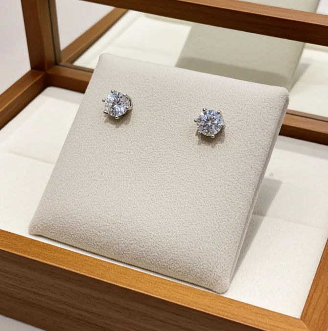 Miniatura: Orecchini a lobo - 18k bianco - 2.10ct. Diamante (Naturale)