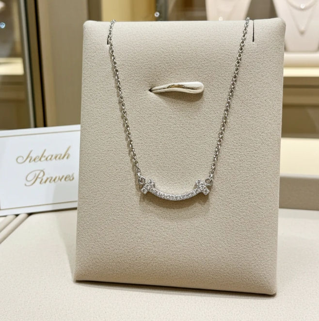 Miniatura: Collana in oro bianco e diamante naturale 0.48 ct