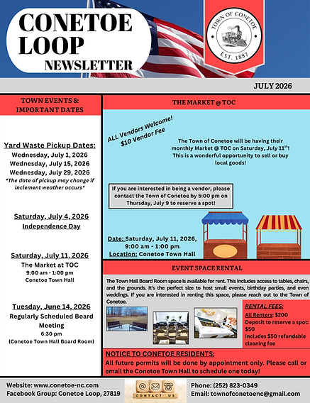 Front Page of Town of Conetoe Newsletter (1).png