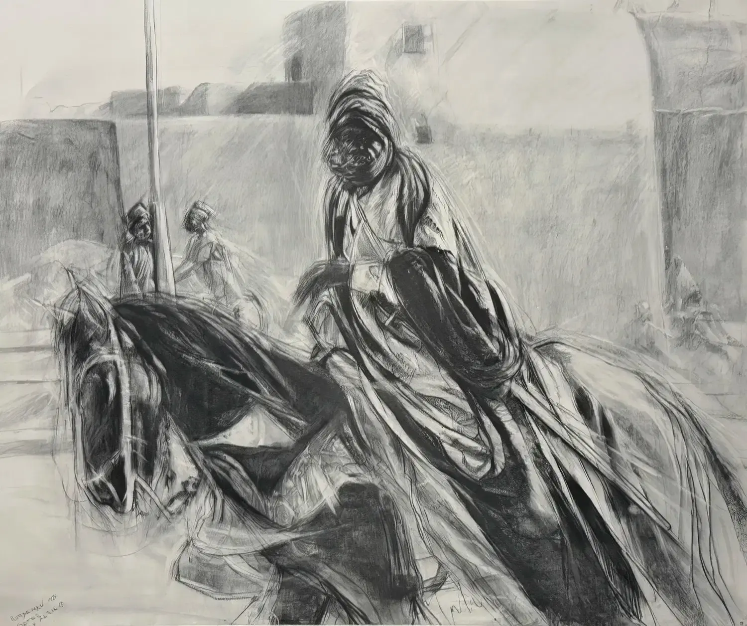 Sallah Horseman art print of a robed rider on horseback