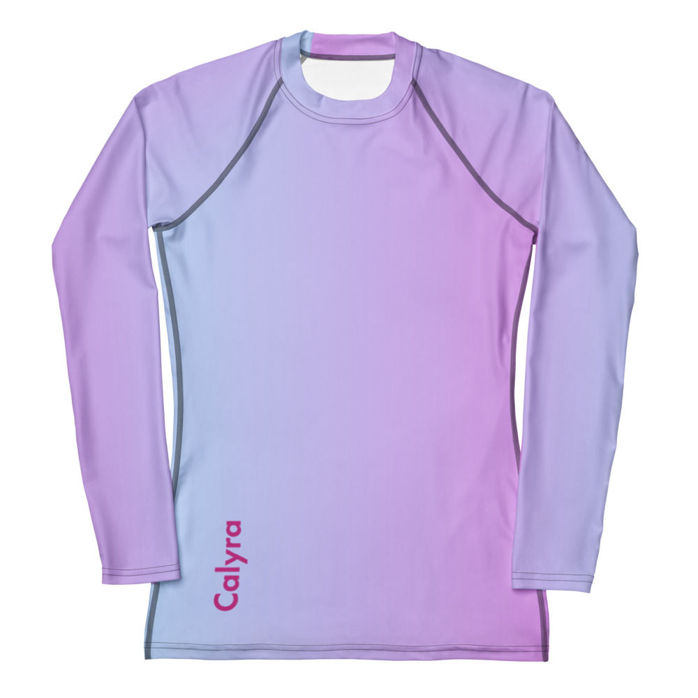 Women's Mermaid Purple Long-Sleeve Rash Guard – UV Protection Swim Shirt