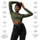 Thumbnail: Eco Luxe Crop Top with Long Sleeves - Army Green