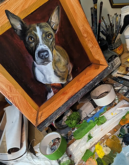 oil painting portrait of a dog 