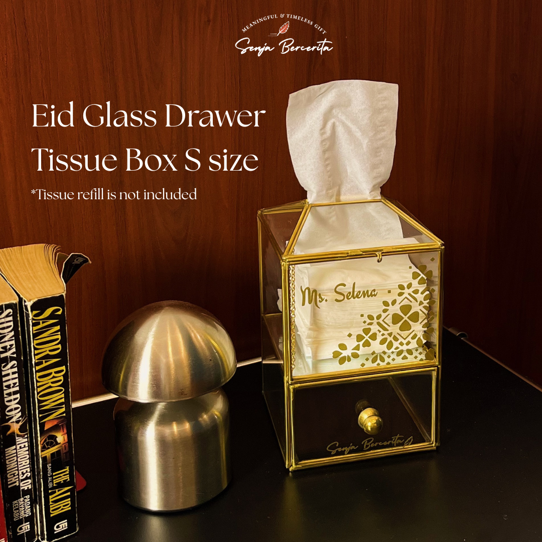 Eid Glass Drawer Tissue Box (Small Size)