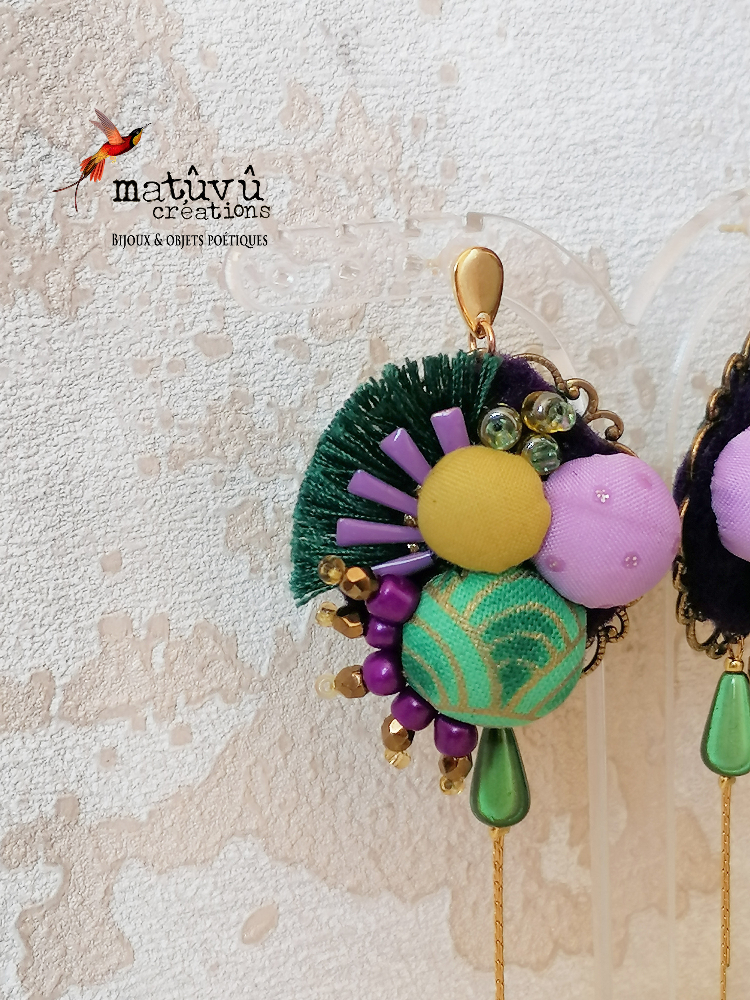 Boucles d'oreilles SORBET - Vert/Violet