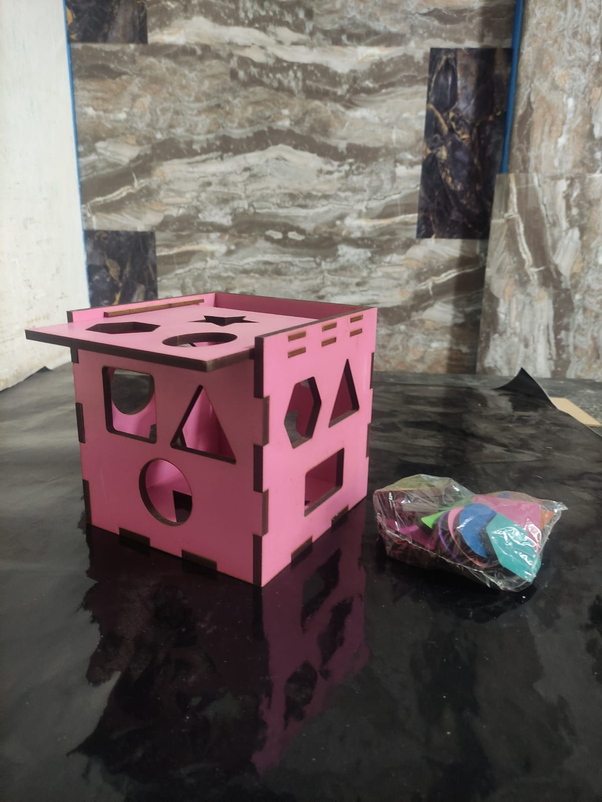 Cubo para encajar con tapa tamaño 15*15*15 espesor de madera 6mm