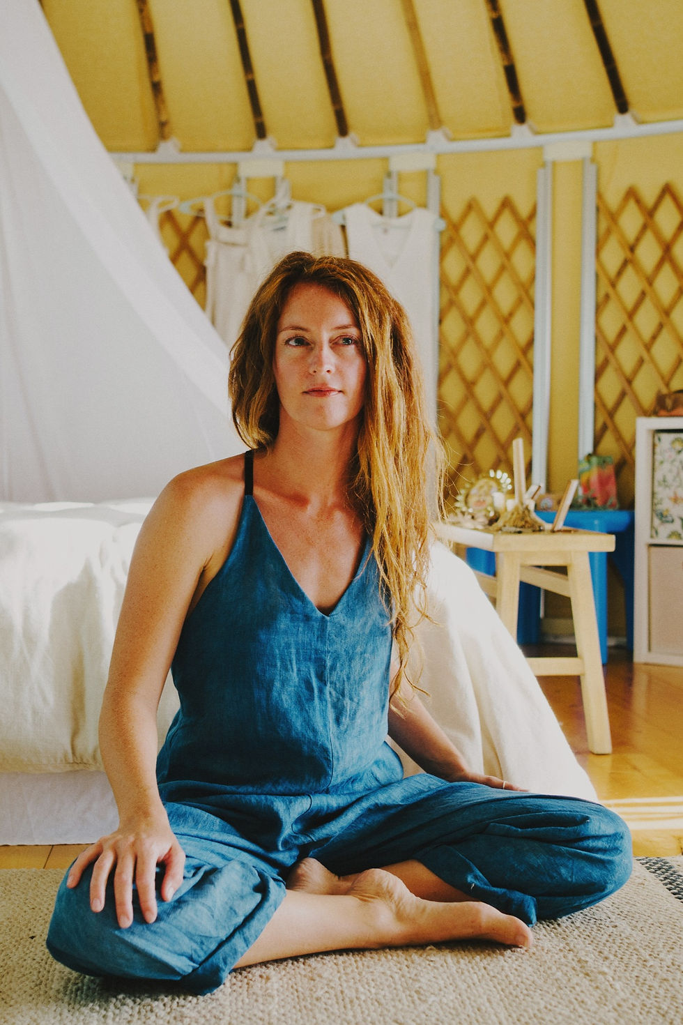 サムネイル： Hand Dyed Organic Indigo Jumpsuits