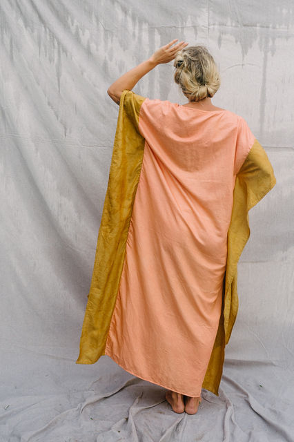 Thumbnail: Two Colored Kaftan Dress Silk cotton