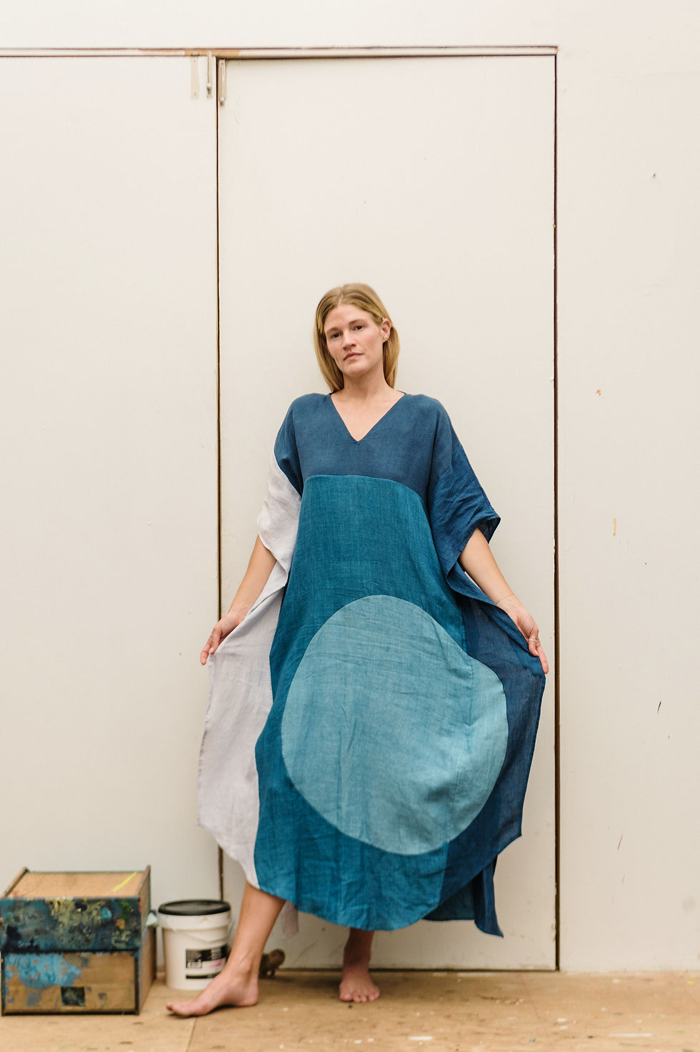 Thumbnail: Indigo Moon Circle Kaftan Dress